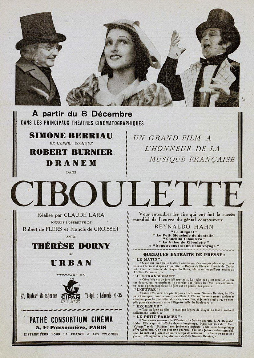 Pathe Disque PATHE  25 cm gramophone Ciboulette Robert Burnier Edmée Favart 